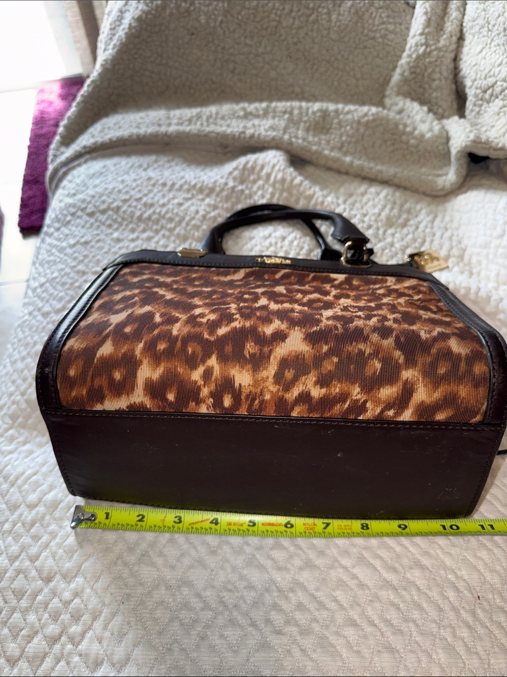 Coach Leopard-Print Satchel in Brown and Black with Gold Hardware OG dust bag - Picture 6 of 11